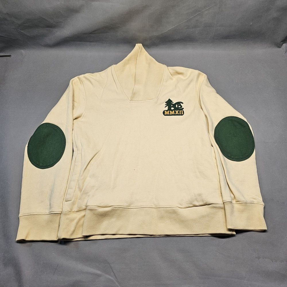 Billionaire Boys Club Mens High‎ Neck Pullover Sweater M Elbow Patch Yellow